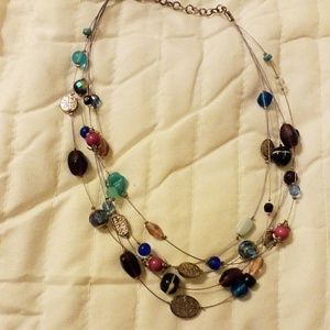 Lia Sophia multi strand multicolored necklace